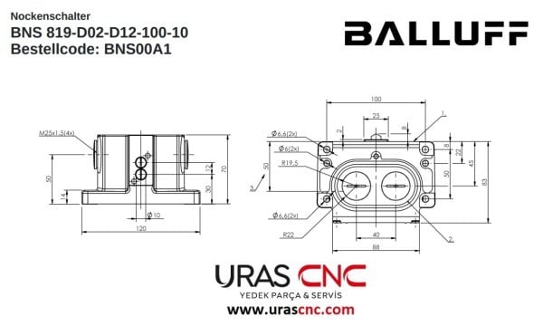 BALLUF LİMİT SWİTCH BNS 819-D02-D12-100-10