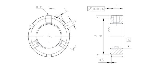 M17x1 R TYPE - RULMAN KİLİT SOMUNU