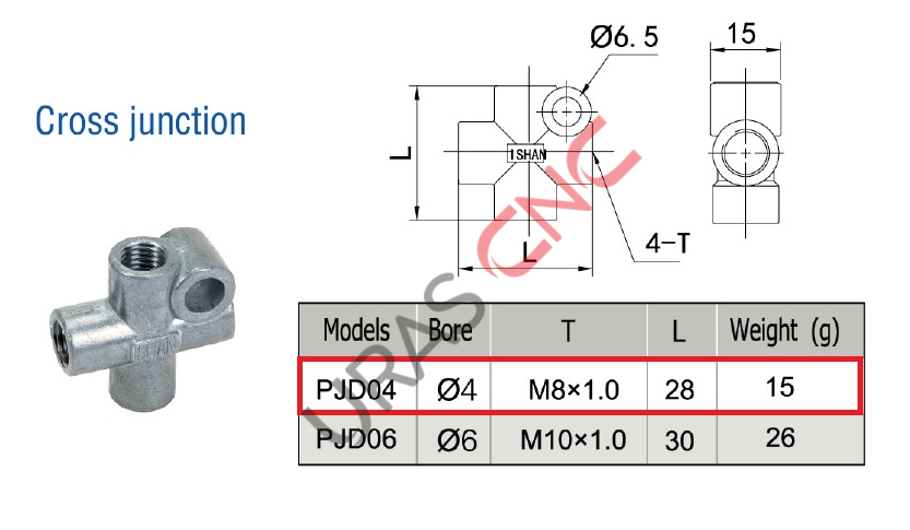 PJD04 4'LÜ T NİPEL M8*1