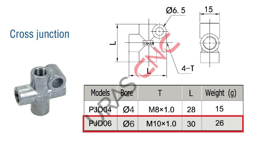 PJD06 4'LÜ T NİPEL M10*1