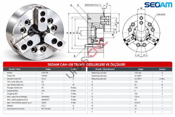 SEOAM CAH-08 HİDROLİK TORNA AYNASI