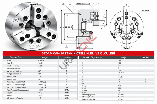 SEOAM CAH-10 HİDROLİK TORNA AYNASI