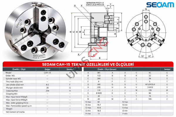 SEOAM CAH-15 HİDROLİK TORNA AYNASI